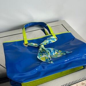 Blue and Green Tote Bag